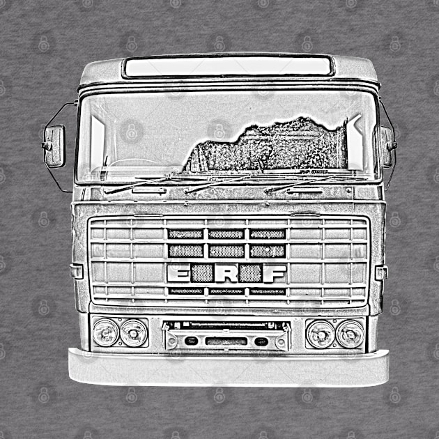 Vintage 1970s ERF B Series lorry monochrome photo by soitwouldseem